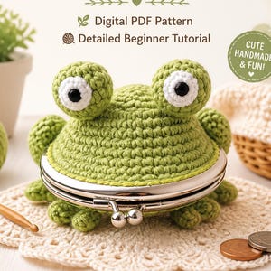 Crochet Frog Coin Purse Pattern - DIY Toad Wallet PDF - Amigurumi Tutorial