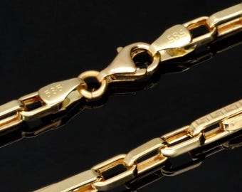 14K massief gouden ankerketting in Griekse stijl 15,2 gram 3,3 mm Tijdloze gouden kettingketting Stijlvolle alledaagse sieraden Elegant cadeau-idee
