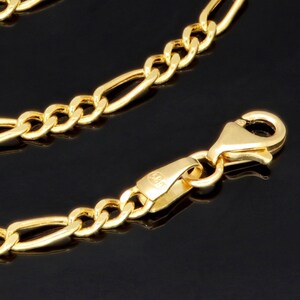 14K Massiv Gold Figaro Kette Halskette 7,3 Gramm 3mm Minimal Gold Halskette Zierliche Kette Schlichte Goldschmuck Layering Kette Jeden Tag Bild 9