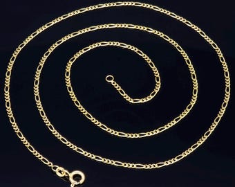 14K Massiv Gold Figaro Kette Halskette 5,3 Gramm 2 mm Minimal Gold Halskette Zierliche Kette Schlichte Goldschmuck Layering Kette Jeden Tag