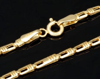 14K Massiv Gold Figaro Kette Halskette 9,6 Gramm 2 mm Statement Schmuck mit zeitloser Anziehungskraft für den modernen Alltag Styling