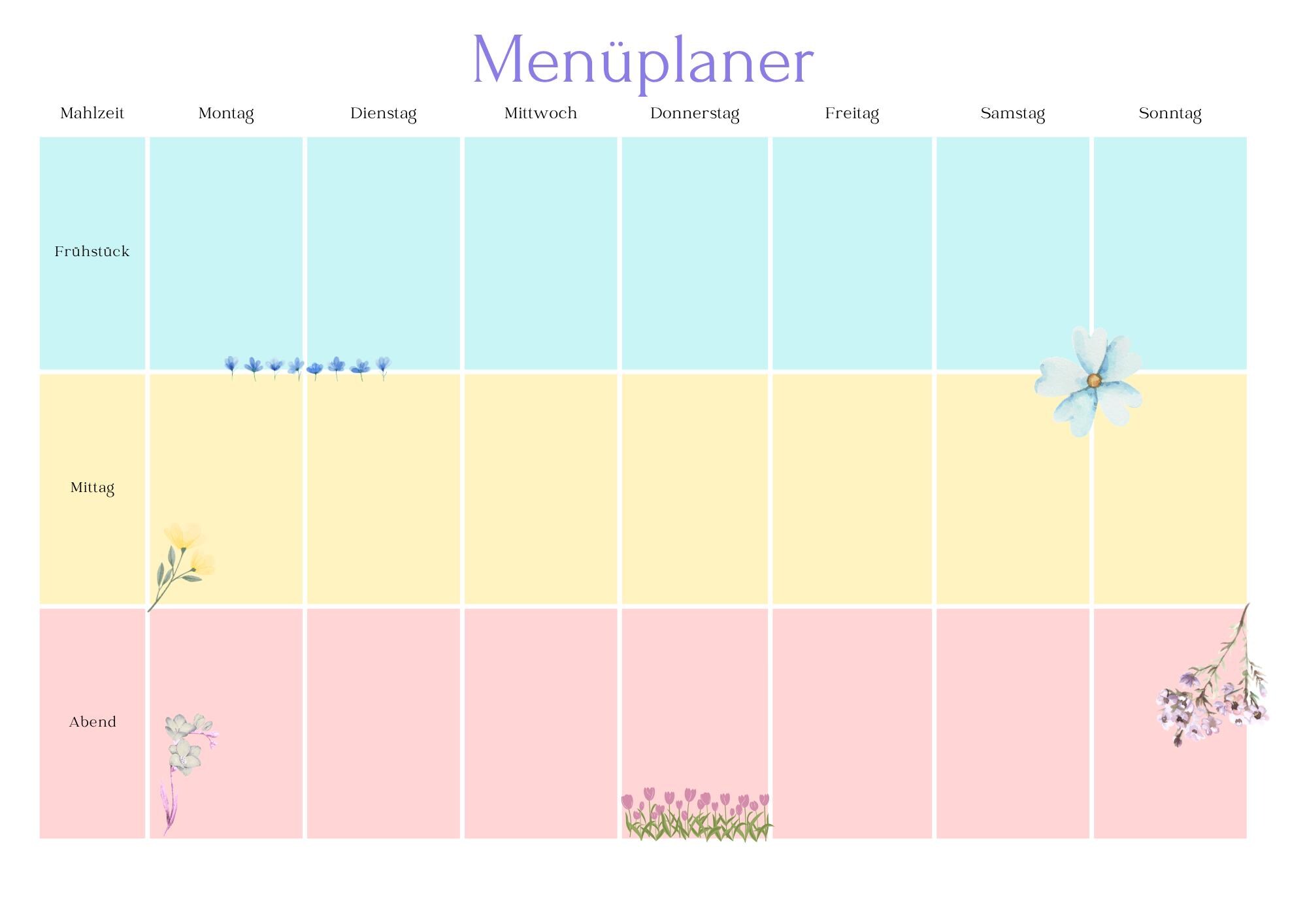 Floral Weekly Meal Planner/ Minimalist Clean Weekly Planner - Etsy