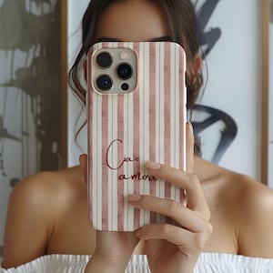 Ciao Amore-telefoonhoesje, Italiaanse zomerstrepen, minimalistische hoes voor iPhone Samsung