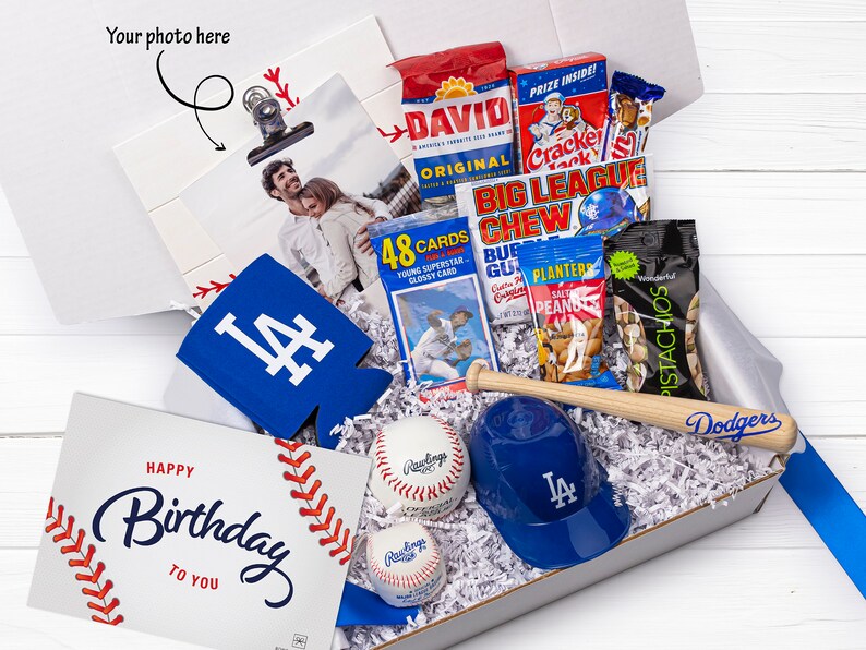 Personalized Dodgers Fan Gift Box for Him Baseball Fan Gift Etsy