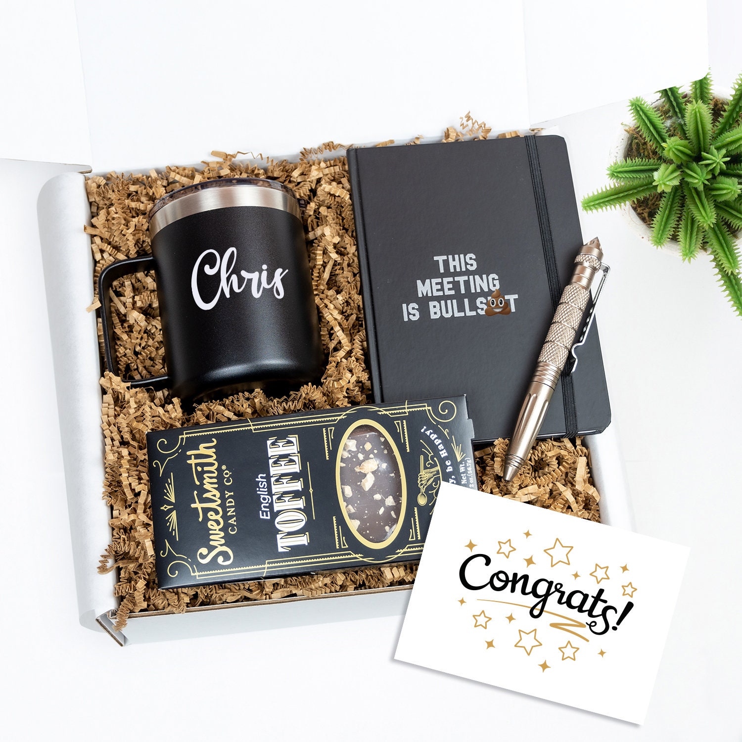 Congrats on the New Job Gift Box for Men Personalized Gift Etsy