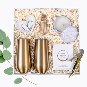 Engagement Gifts for Couples, Unique Wedding Gift Box, Realtor Closing Gift Basket, Anniversary Gift Box, Congratulations Gift Box Couples
