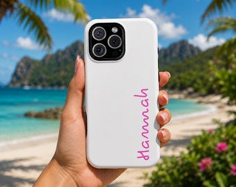 Love Island Pink Handwritten Name Phone Case | Magnetic Impact-Resistant Case
