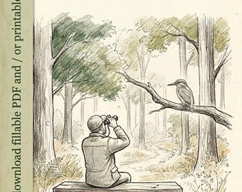 Logboek vogelspotten: invulbare pdf-tracker (digitale download)