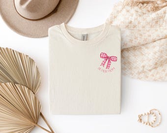 Mama T-Shirt Schleife Rosa Personalisierbar | Geschenk Muttertag & Geburtstag | Bio-Baumwolle