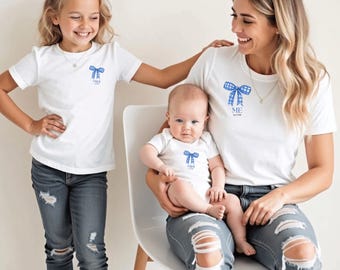 Mini Me Schleife Set | MAMA T-Shirt | Mutter Tochter Partnerlook | Personalisierbar