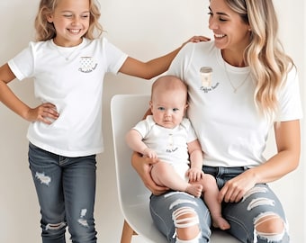 Kinder T-Shirt Coffee Lover | Familien Set Coffee Chocolate Milk | Geschenk Kindergeburtstag nachhaltig