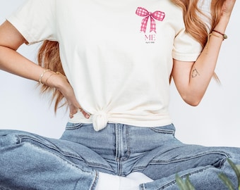 Mini & Me Mama T-Shirt Schleife rosa| Partnerlook Mama, Kind personalisierbar