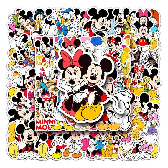 10/30/50PCS Disney Cartoon Stickers – Mickey Minnie Donald Vinyl Decals