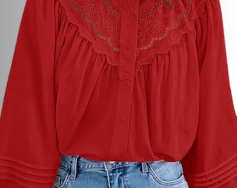 Spring Summer Puff Sleeve Babydoll Top