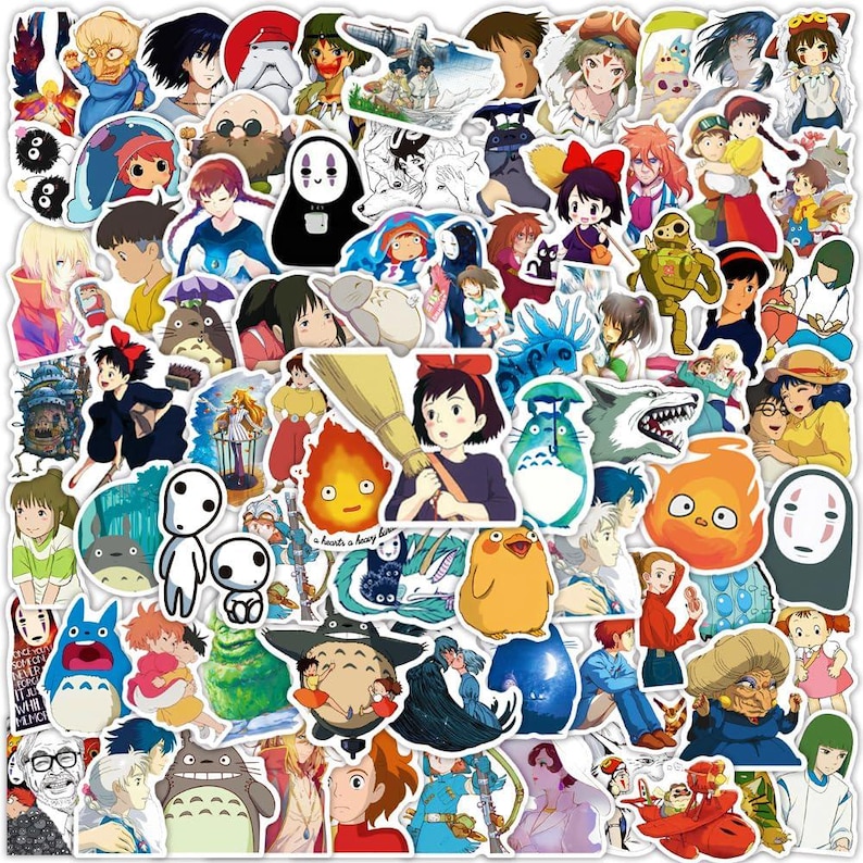 May include: A collection of colorful anime-themed stickers featuring various characters and scenes. The stickers showcase a variety of designs, including characters with distinctive features and vibrant colors. The stickers are perfect for decorating laptops, water bottles, or notebooks.