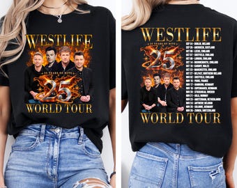 Westlife 25th Anniversary Tour 2026 T-shirt, Het Anniversary Tour shirt, Westlife concerttop, Concert geïnspireerd T-shirt, Westlife fan cadeau, E88