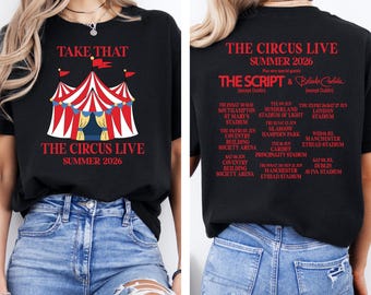 Take That Circus Live Summer 2026 Tour T-Shirt, Concert Tee,  E2