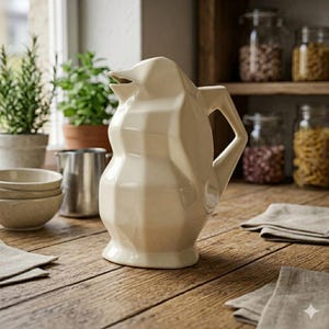 Jarra geométrica argentina em forma de pinguim - Jarra de cerâmica moderna - 500ml (17 oz)