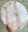 Handmade resin wall clock in marble design – modern large wall clock made of epoxy resin – 30 cm & 38 cm