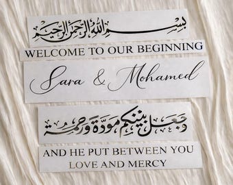 Personalisierte Sticker | für Spiegel, Empfanstafel / Wilkommensschild, Foil, Kiz Evine Hosgeldiniz Aufkleber | Verlobung Tablett Sticker