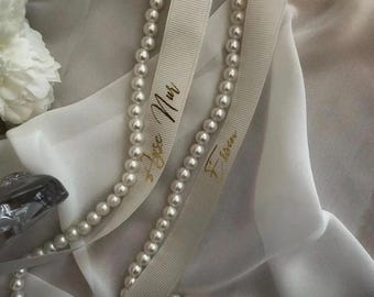 Ringband mit und ohne Perlen / Verlobungsband / Nisan kurdelesi incili / Namensband