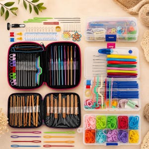 Complete Knitting & Crochet Accessories Set for Beginners and Professionals