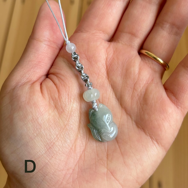 Jadeite Fox Phone Charm | Bag Accessories | Handmade | Untreated Type A Burmese Jadeite D