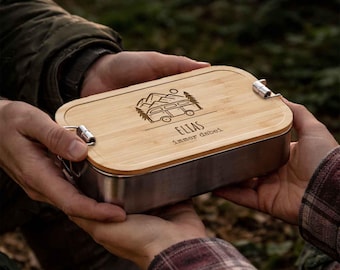 Brotdose Camping, Geschenk für Camper, Vatertag, Brotdose Outdoor, Lunchbox Edelstahl Männer, Camping Liebhaber, Papa Geschenkidee hellowild