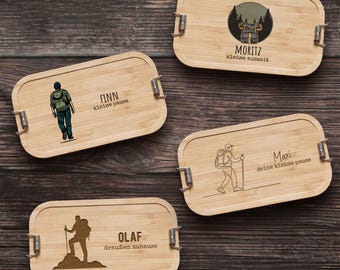 Wandellunchbox, cadeau voor wandelaars, Vaderdag, outdoor lunchbox, roestvrijstalen lunchbox voor mannen, wandelliefhebbers, cadeau-idee voor papa hellowild