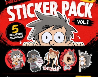 CRÓNICAS INDECENTES Sticker Pack Vol.1 | Pack de 5 Pegatinas Vinilo | Edición Limitada | Totiu