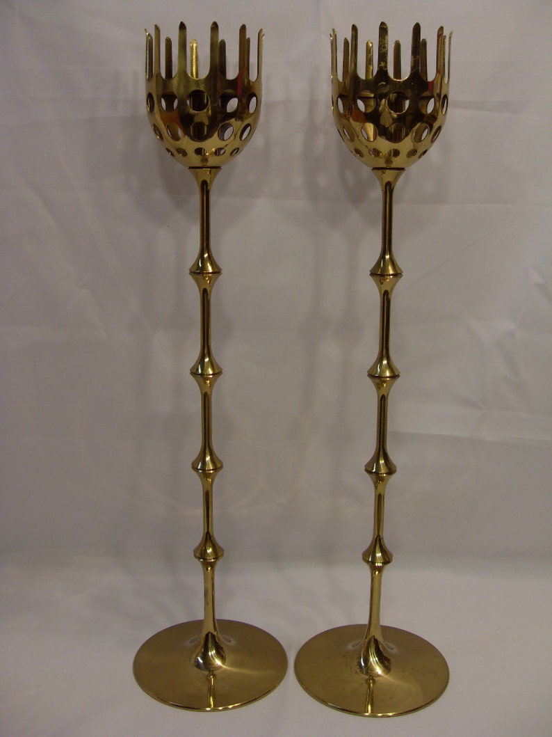 Rare Pair Danish Modern Brass Candle Holders by Bjorn Wiinblad Etsy