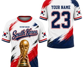 Custom South Korea Soccer Jersey, Victory Soccer 2026 Personalized Name Number Shirt