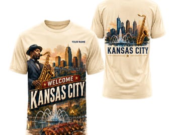 Personalized Kansas City Shirt, Custom Name KC Jazz BBQ Travel T-Shirt