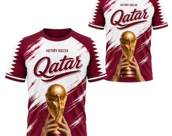 Custom Qatar Soccer Jersey, Victory Soccer 2026 Personalized Name Number Shirt