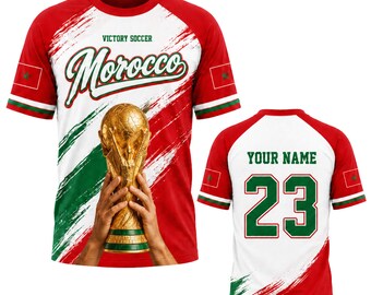 Custom Morocco Soccer Jersey, Victory Soccer 2026 Personalized Name Number Shirt
