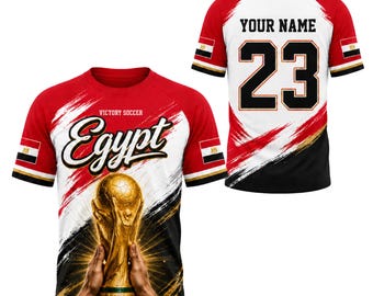 Custom Egypt Soccer Jersey, Victory Soccer 2026 Personalized Name Number Shirt