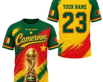 Custom Cameroon Soccer Jersey, Victory Soccer 2026 Personalized Name Number Shirt