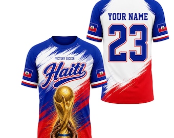 Custom Haiti Soccer Jersey, Victory Soccer 2026 Personalized Name Number Shirt