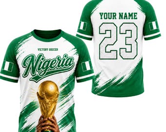 Custom Nigeria Soccer Jersey, Victory Soccer 2026 Personalized Name Number Shirt