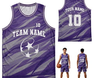 Personalized Purple Basketball Jersey, Custom Team Name Number Sports Jersey