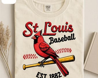 Retro St. Louis Baseball Shirt, Comfort Colors® Shirt,Kids Younth Adult Tee