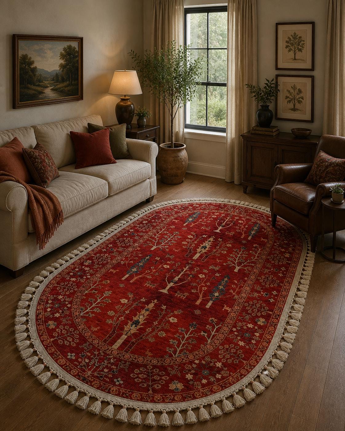 Red Vintage Turkish Rug, Bokhara Design Area Carpet, Bohemian Living ...