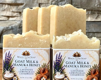 Goat Milk - Manuka Honey Soap – Tallow Cold Process Soap – Natural Face & Body Bar – Moisturizing Handmade Soap