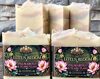 Lotus Bloom | Goat Milk Tallow Soap | Essential Oils Soap | Cold Process Soap | Handmade Soap | Natural Soap | Luxury Soap