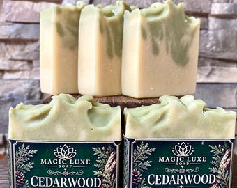 Cedarwood Soap | Goat Milk Tallow Soap | Essential Oils Soap | Cold Process Soap | Natural Soap | Organic Oils Soap