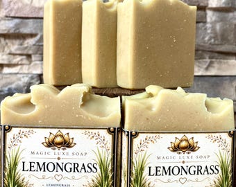 Lemongrass Soap | Goat Milk Tallow Soap | Essential Oils Soap | Cold Process Soap | Handmade Soap | Luxury Soap