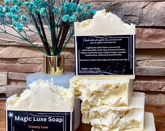 Creamy Luxe Tallow Soap| Goat Milk Soap| Tallow Soap| Organic Soap| Natural Soap| Cold Process Soap| Essential Oil | Sensitive Skin Soap