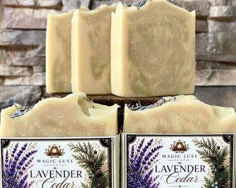 Lavender Cedar Soap | Goat Milk Tallow Soap | Essential Oils soap | Natural Soap | Luxury Soap | Cold Process Soap