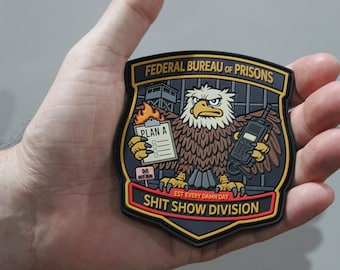 BOP Funny Eagle Morale Patch PVC Hook & Loop Patch, Tactical Humor Patch, Eagle Badge Style Patch, Backpack Hat Vest Accessory, Collector