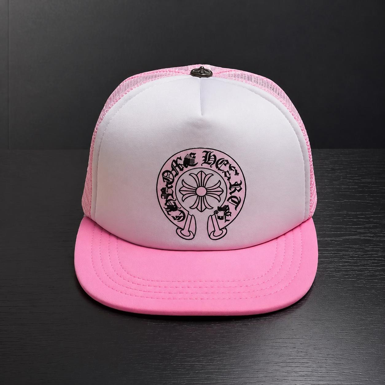 Chrome Hearts Embroidered Logo Baseball Pink and White Cap CHH38378_1_enlarged.jpg?auto=  main image 3